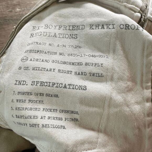 AG Adriano Goldschmied Womens Distressed Ex-Boyfriend Khaki Crop Pants Tan Sz 25 - Picture 6 of 11